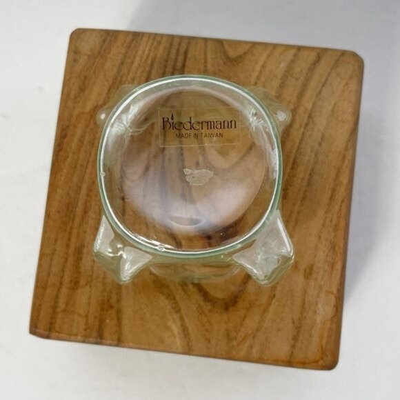 Vintage Biedermann Clear Glass Folded Handkerchief Votive Glass - Picture 6 of 6